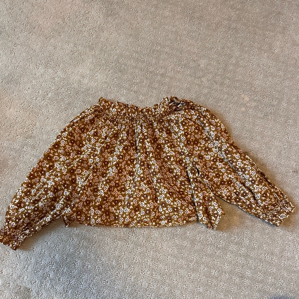 Doen Girls’ Golden Mesa Floral Top size 2